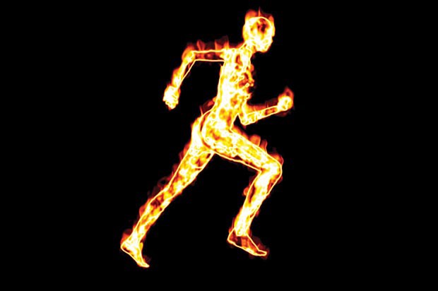 running body on fire