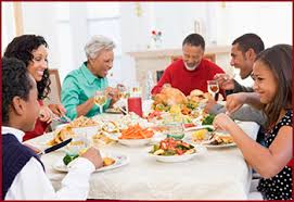 family eating together