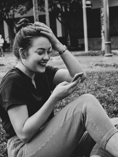 woman using smartphone