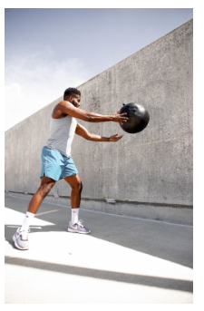 outdoor exercise with medicine ball