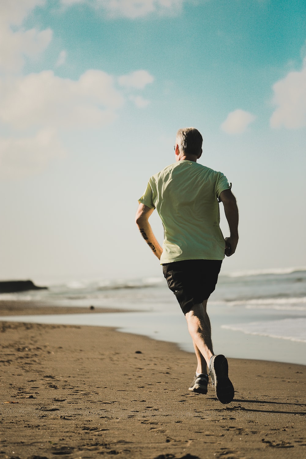 running on the beach