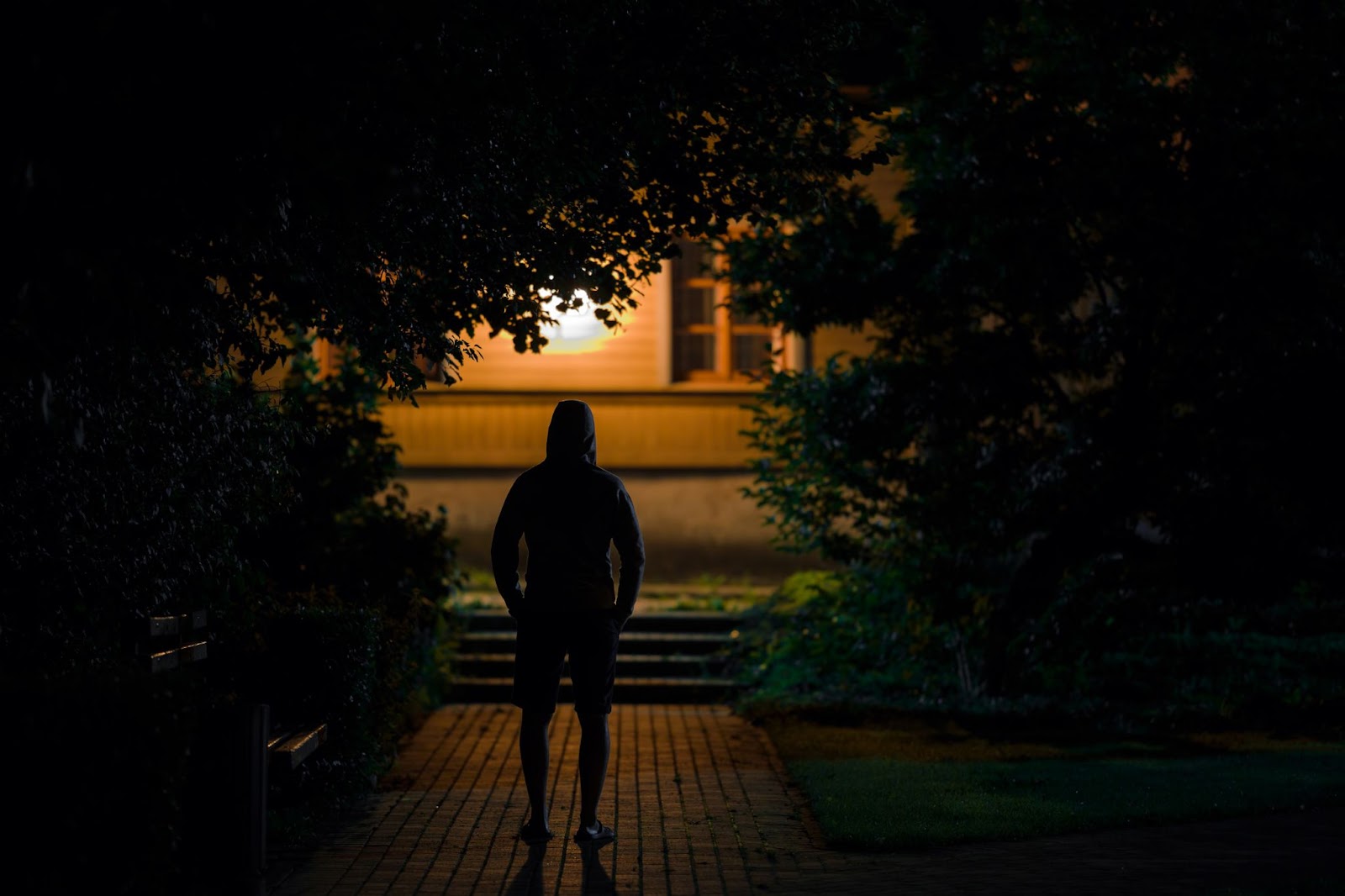 Man leaving the house early in the morning to work out