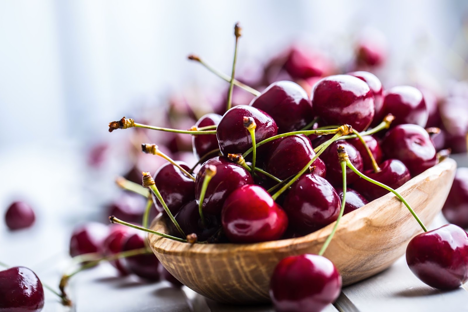 Beautifully shot bowl of red cherries