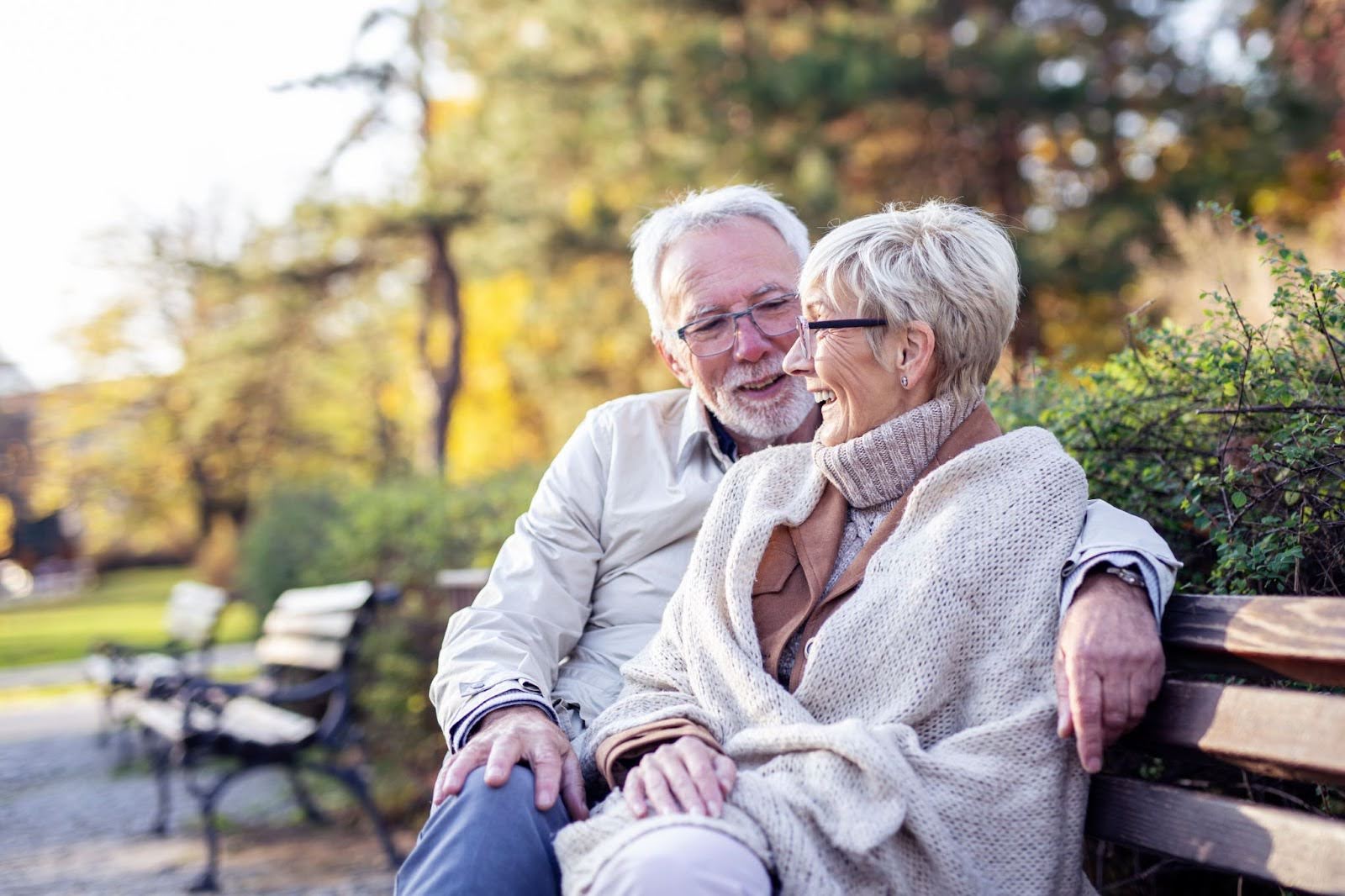Older couple laughing together